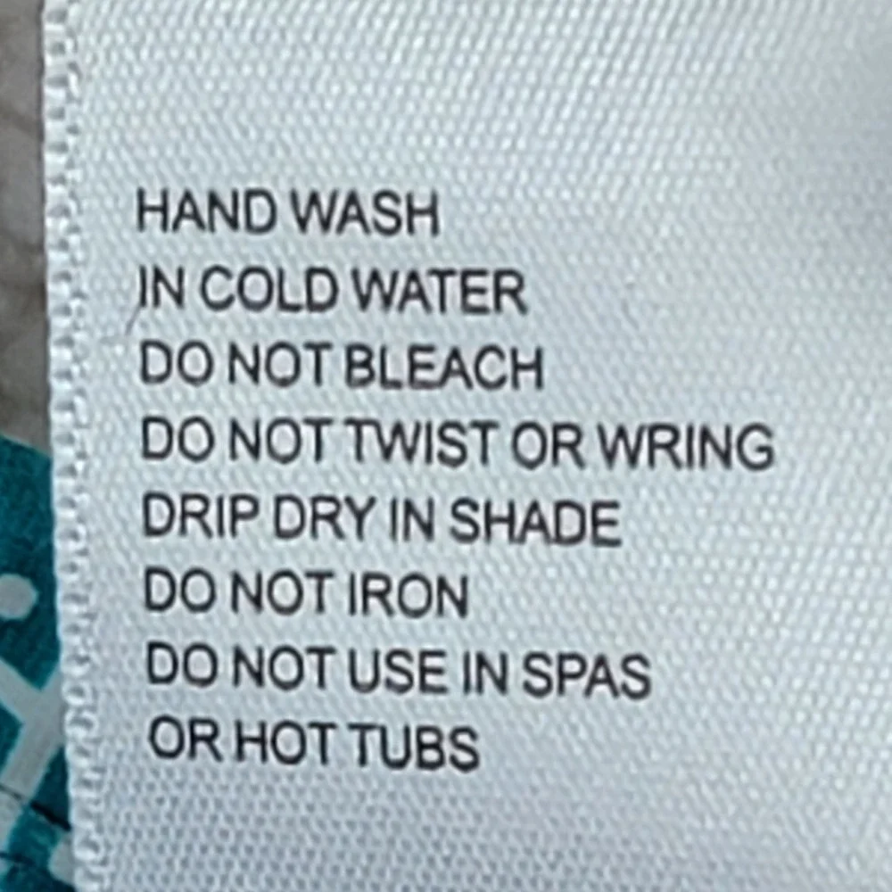 Beach House Women's 12 Teal White Print Emma Secure Pocket Swim Skirt Skort - Picture 9 of 9